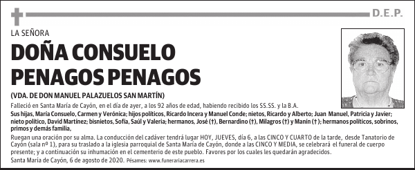 DOÑA CONSUELO PENAGOS PENAGOS