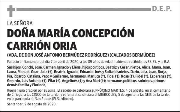 DOÑA MARÍA CONCEPCIÓN CARRIÓN ORIA