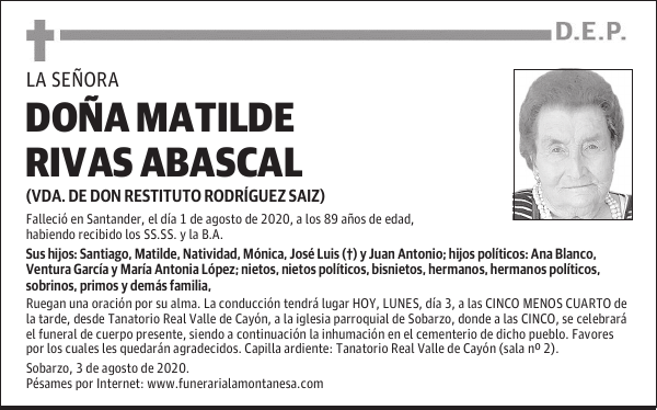 DOÑA MATILDE RIVAS ABASCAL