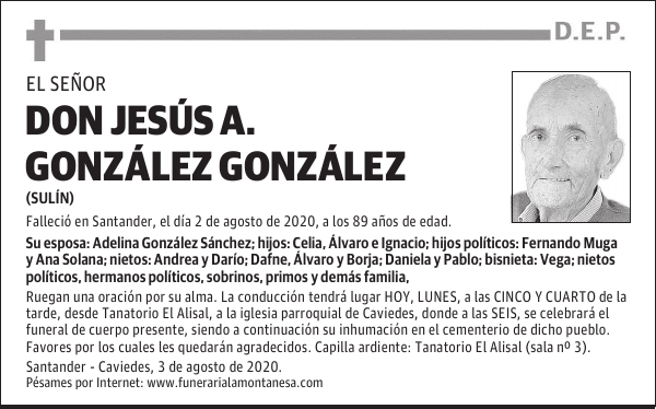 DON JESÚS A. GONZÁLEZ GONZÁLEZ
