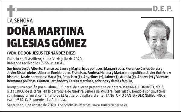 DOÑA MARTINA IGLESIAS GÓMEZ