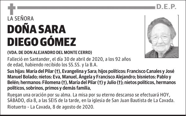 DOÑA SARA DIEGO GÓMEZ