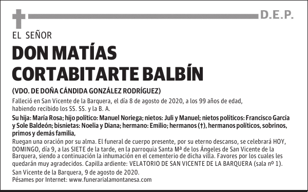 DON MATÍAS CORTABITARTE BALBÍN