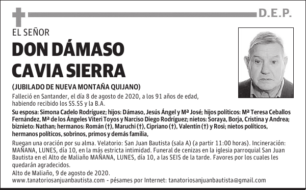 DON DÁMASO CAVIA SIERRA