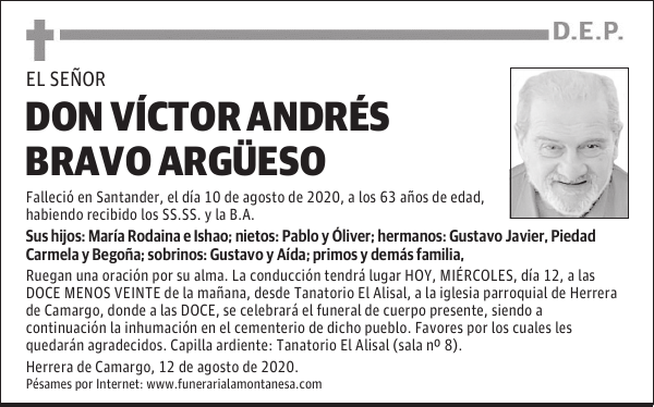 DON VÍCTOR ANDRÉS BRAVO ARGÜESO