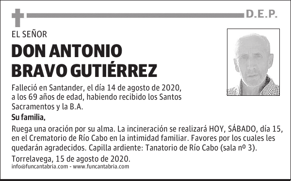 DON ANTONIO BRAVO GUTIÉRREZ
