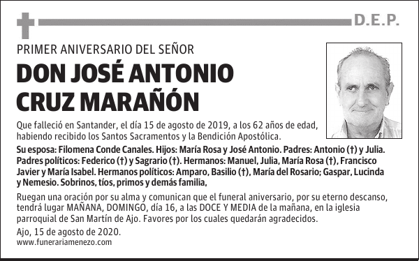 DON JOSÉ ANTONIO CRUZ MARAÑÓN