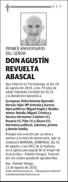 DON AGUSTÍN REVUELTA ABASCAL