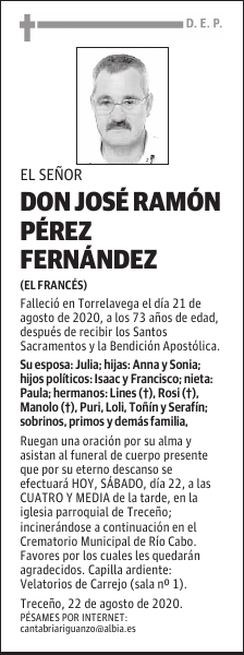 DON JOSÉ RAMÓN PÉREZ FERNANDEZ