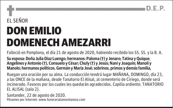 DON EMILIO DOMENECH AMEZARRI