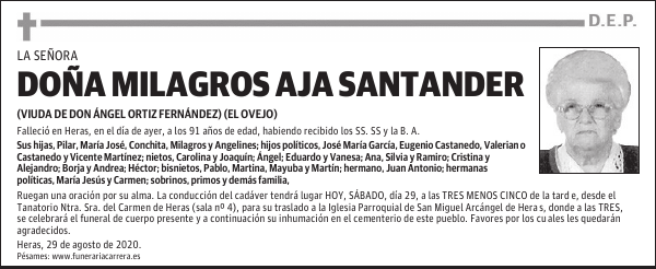 DOÑA MILAGROS AJA SANTANDER