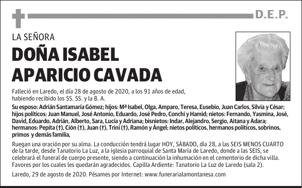 DOÑA ISABEL APARICIO CAVADA