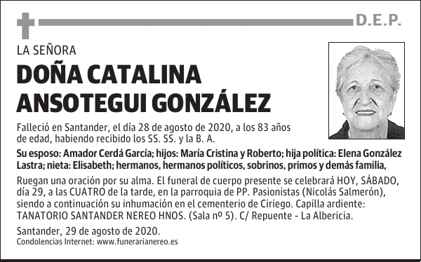 DOÑA CATALINA ANSOTEGUI GONZÁLEZ