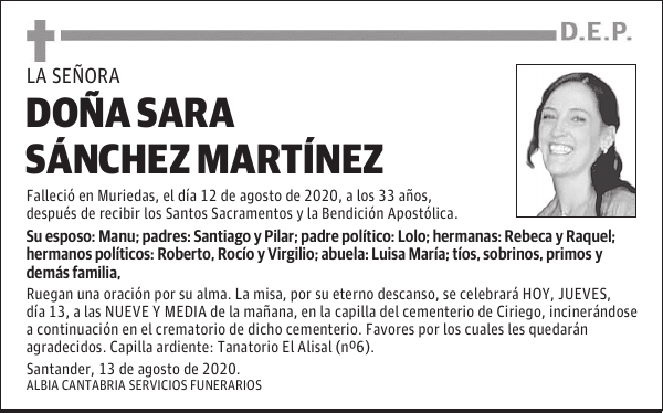 DOÑA SARA SÁNCHEZ MARTÍNEZ