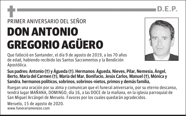 DON ANTONIO GREGORIO AGÜERO