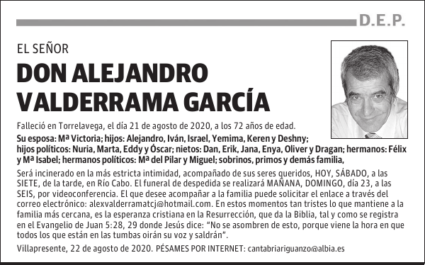 DON ALEJANDRO VALDERRAMA GARCÍA