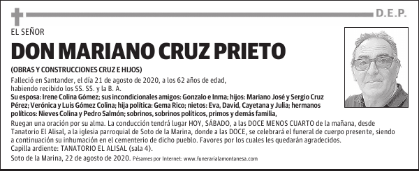 DON MARIANO CRUZ PRIETO
