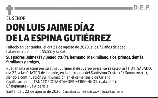 DON LUIS JAIME DÍAZ DE LA ESPINA GUTIÉRREZ