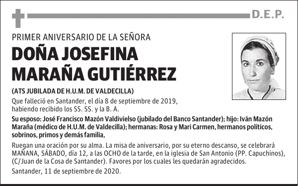 DOÑA JOSEFINA MARAÑA GUTIÉRREZ