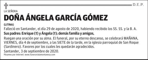 DOÑA ÁNGELA GARCÍA GÓMEZ