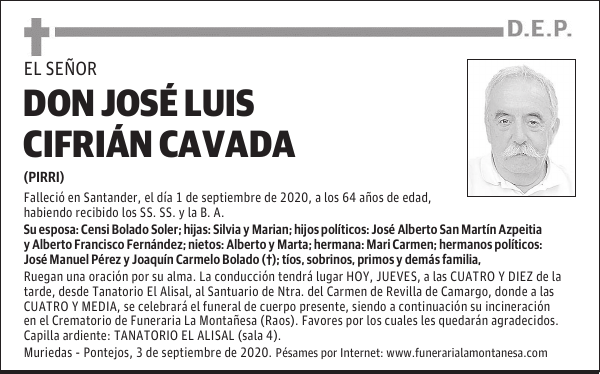 DON JOSÉ LUIS CIFRIÁN CAVADA