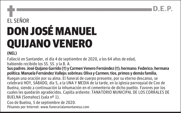DON JOSÉ MANUEL QUIJANO VENERO