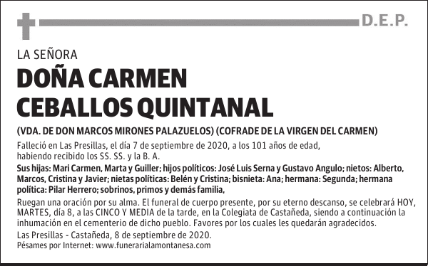 DOÑA CARMEN CEBALLOS QUINTANAL