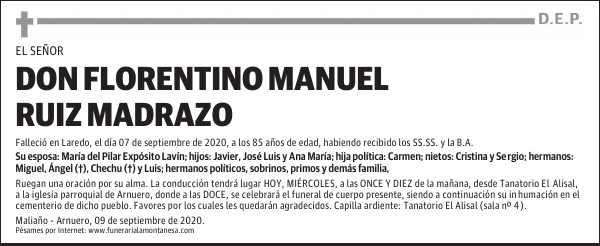 DON FLORENTINO MANUEL RUIZ MADRAZO