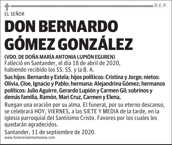 DON BERNARDO GÓMEZ GONZÁLEZ