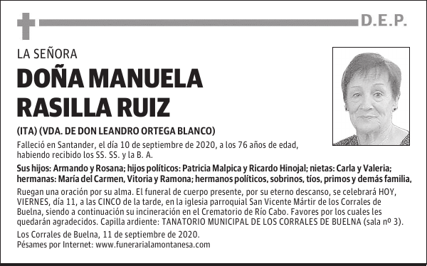 DOÑA MANUELA RASILLA RUIZ