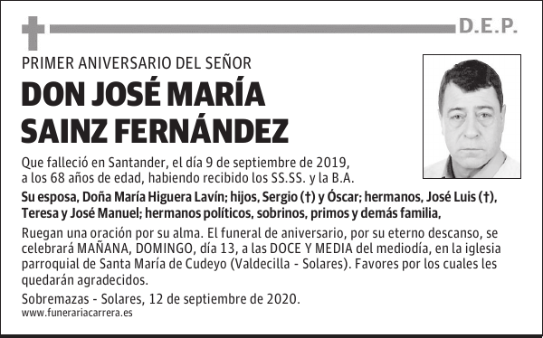 DON JOSÉ MARÍA SAINZ FERNÁNDEZ
