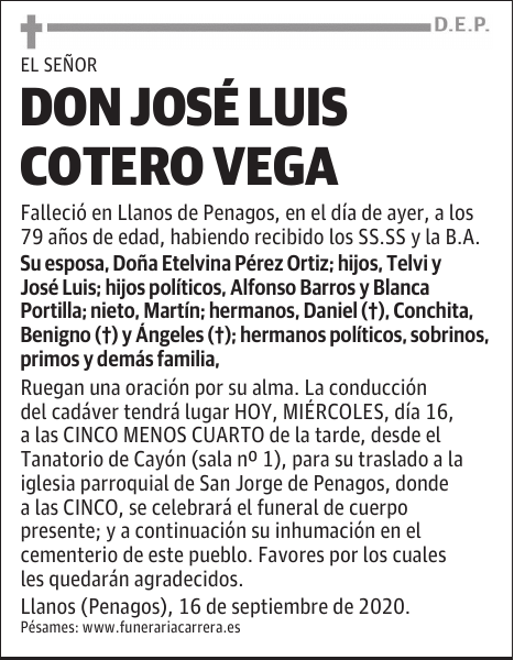 DON JOSÉ LUIS COTERO VEGA