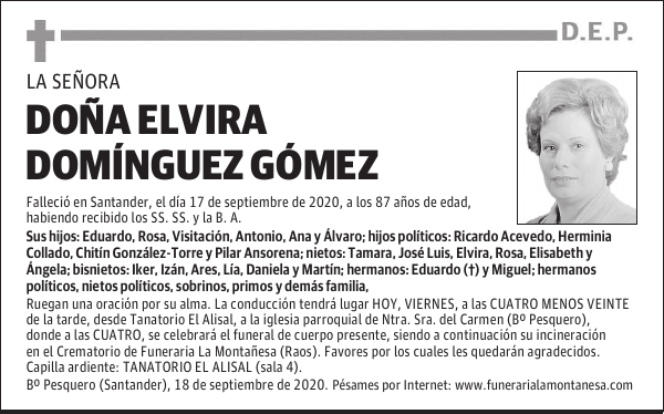 DOÑA ELVIRA DOMÍNGUEZ GÓMEZ