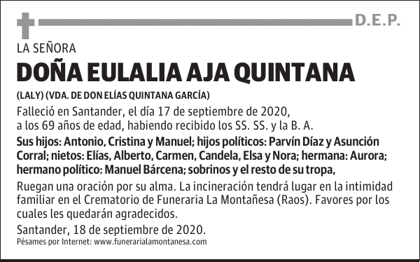 DOÑA EULALIA AJA QUINTANA