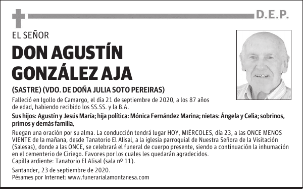 DON AGUSTÍN GONZÁLEZ AJA