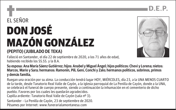 DON JOSÉ MAZÓN GONZÁLEZ