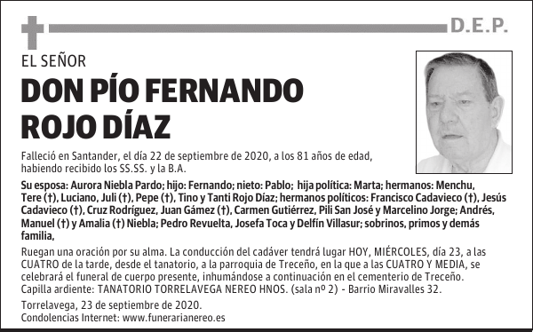DON PÍO FERNANDO ROJO DÍAZ