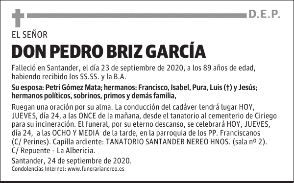 DON PEDRO BRIZ GARCÍA