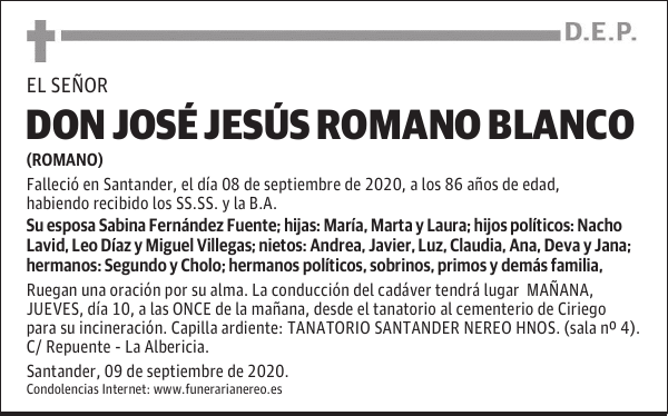 DON JOSÉ JESÚS ROMANO BLANCO