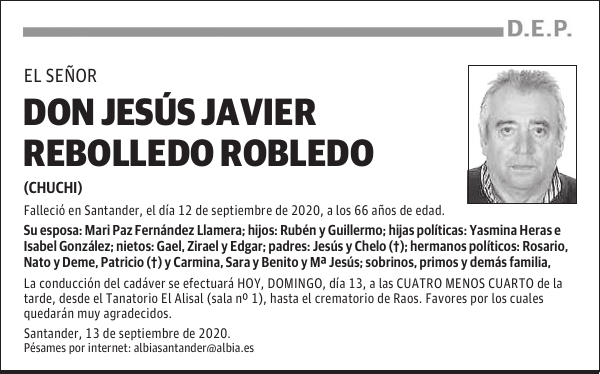 DON JESÚS JAVIER REBOLLEDO ROBLEDO