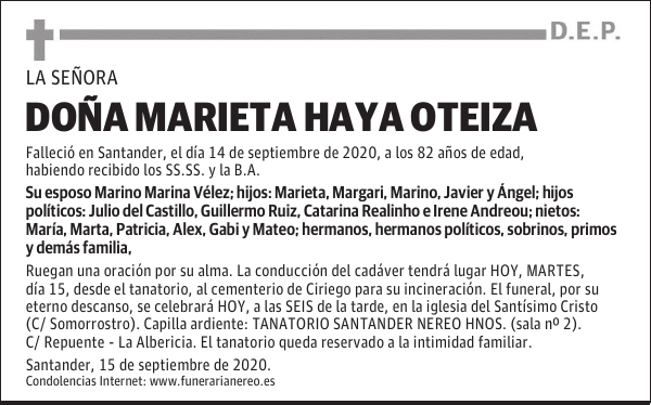 DOÑA MARIETA HAYA OTEIZA