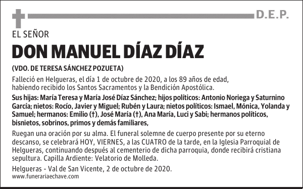 D. MANUEL DÍAZ DÍAZ