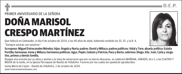 DOÑA MARISOL CRESPO MARTÍNEZ