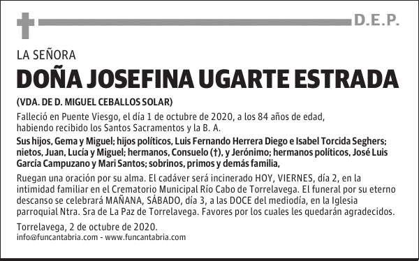 Doña Josefina Ugarte Estrada