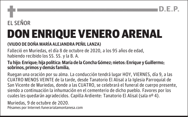 DON ENRIQUE VENERO ARENAL