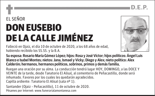 DON EUSEBIO DE LA CALLE JIMÉNEZ