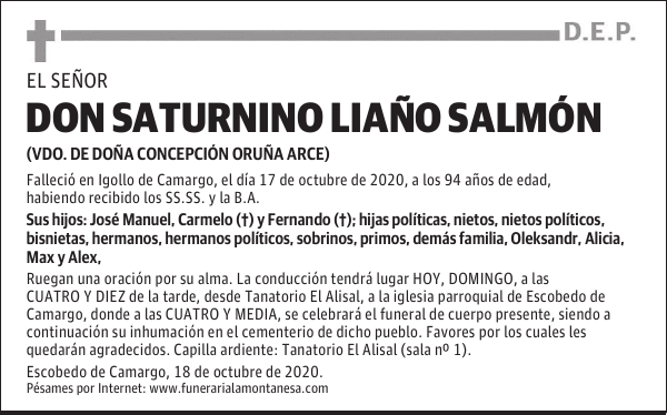 DON SATURNINO LIAÑO SALMÓN