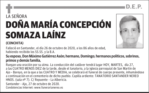 DOÑA MARÍA CONCEPCIÓN SOMAZA LAÍNZ