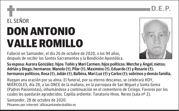DON ANTONIO VALLE ROMILLO