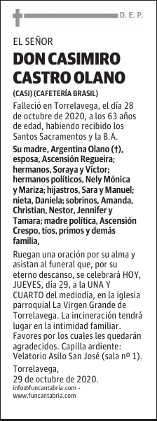 DON CASIMIRO CASTRO OLANO